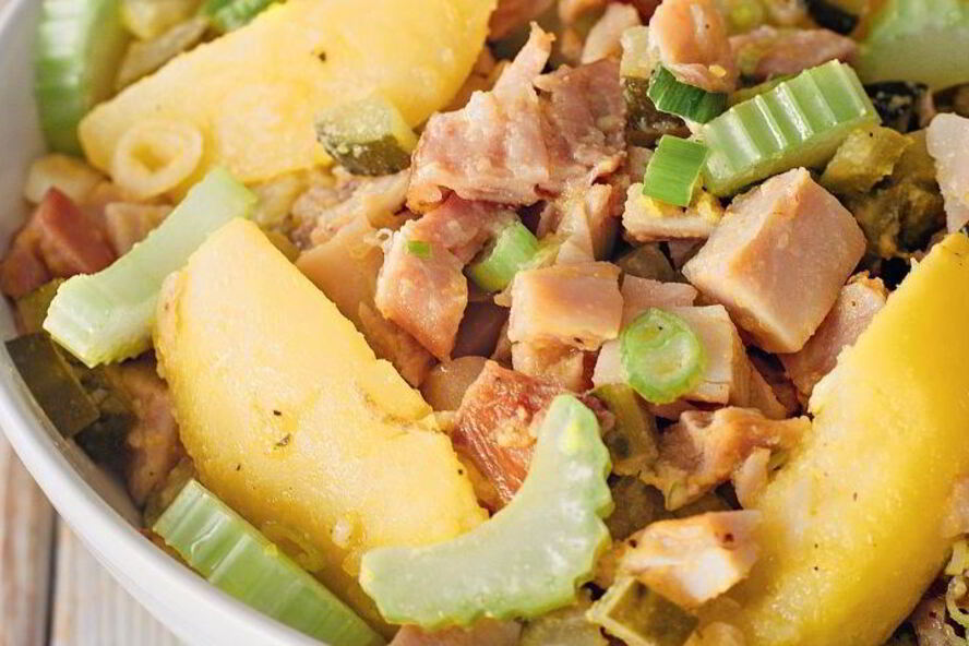 Рецепт салата из картофеля и копченой курицы