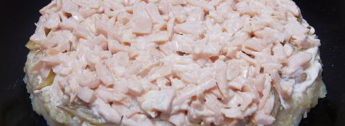 салат из картофеля с копченой курицей. Шаг 3