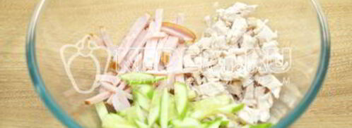 салат с картофелем фри новогодние мотивы. Шаг 5