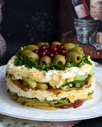 Салат с жареной картошкой