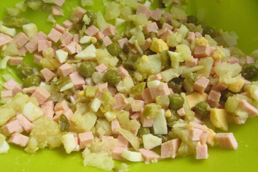 Рецепт оливье с домашним майонезом