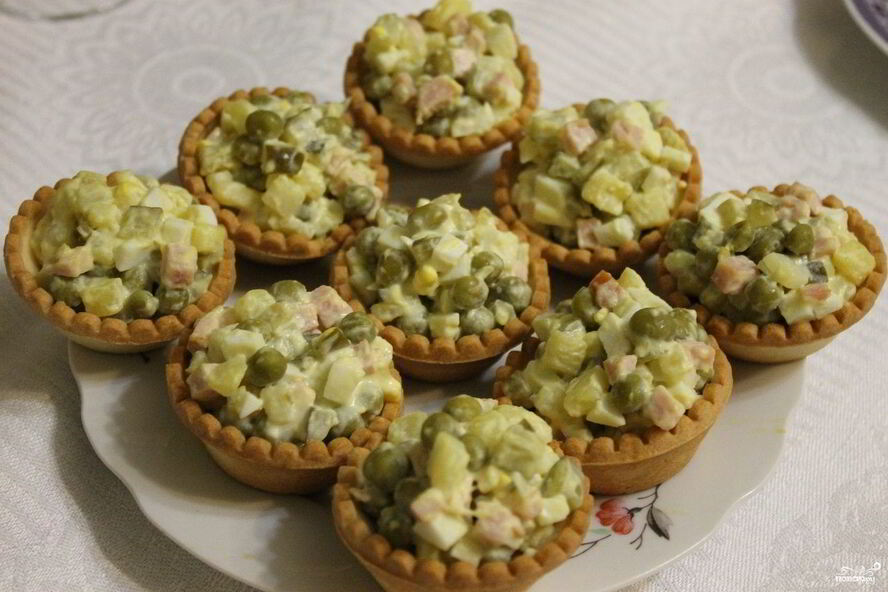 Рецепт оливье в тарталетках