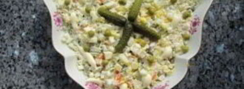 оливье в тарталетках. Шаг 2