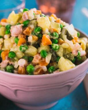 Постный салат оливье