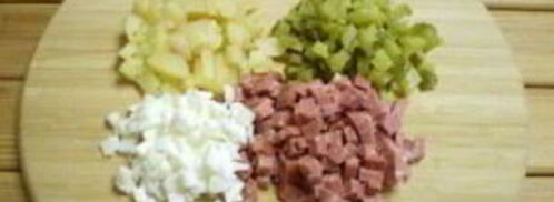 салат обезьянка оливье. Шаг 2