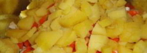 салат оливье с кальмарами. Шаг 4