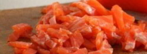 салат оливье с семгой. Шаг 8