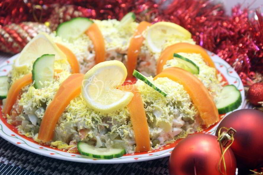 Рецепт салата с курицей праздничное оливье