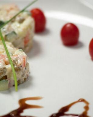 Вегетарианский салат Оливье