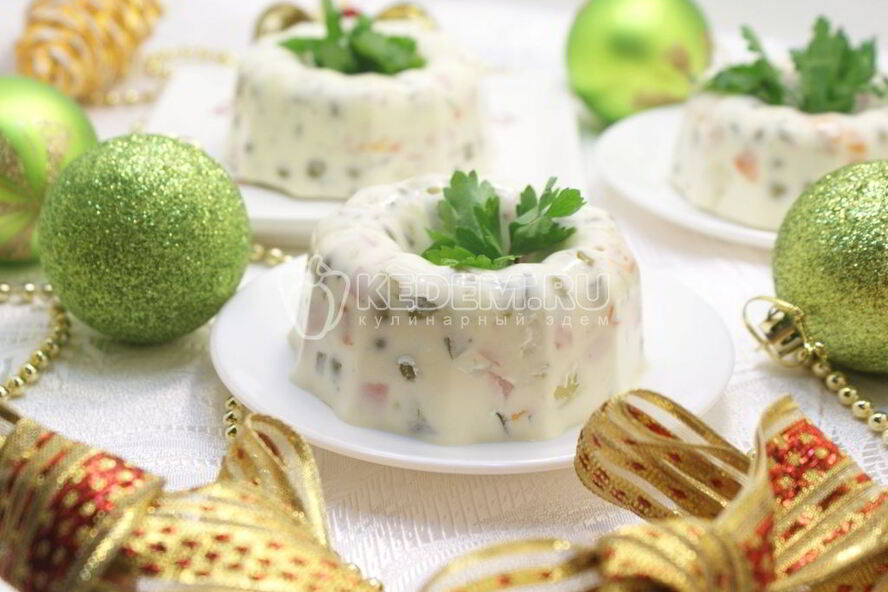 Рецепт заливного оливье