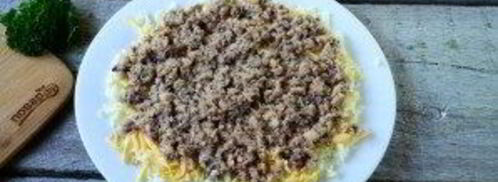 салат мимоза классический слоеный. Шаг 4