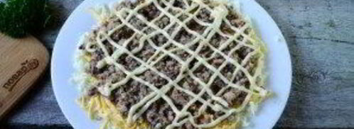 салат мимоза классический слоеный. Шаг 5