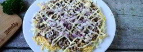 салат мимоза классический слоеный. Шаг 6