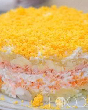 Салат Мимоза с картошкой