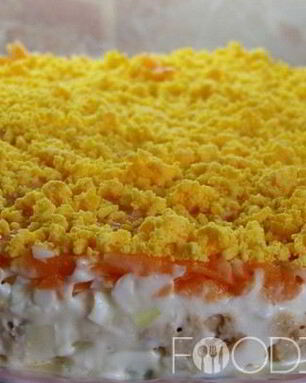 Салат Мимоза с рисом