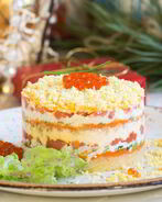 Салат Мимоза с семгой