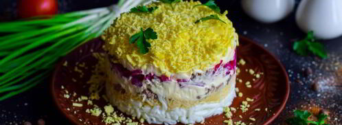 салат мимоза с сыром. Шаг 9