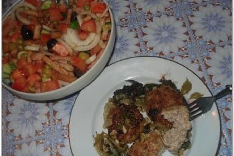 Рецепт салата пестрого