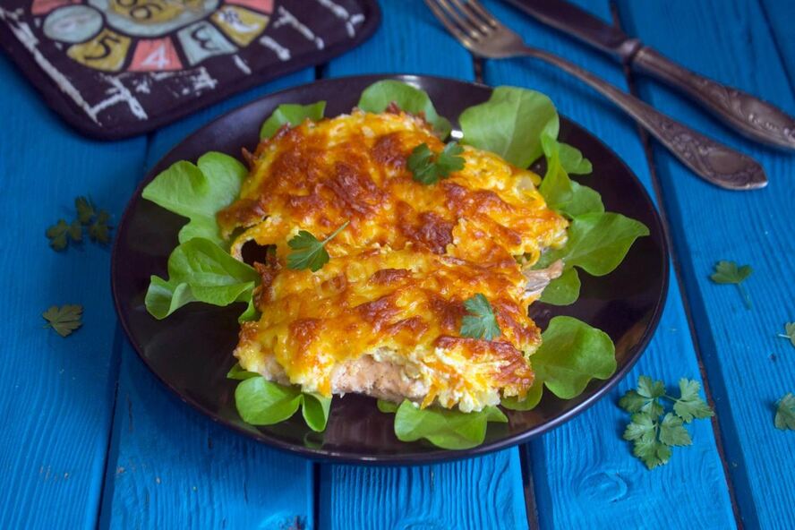 Рецепт горбуши под шубой в духовке