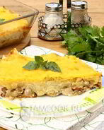 Курица с лисичками, запеченная под шубой