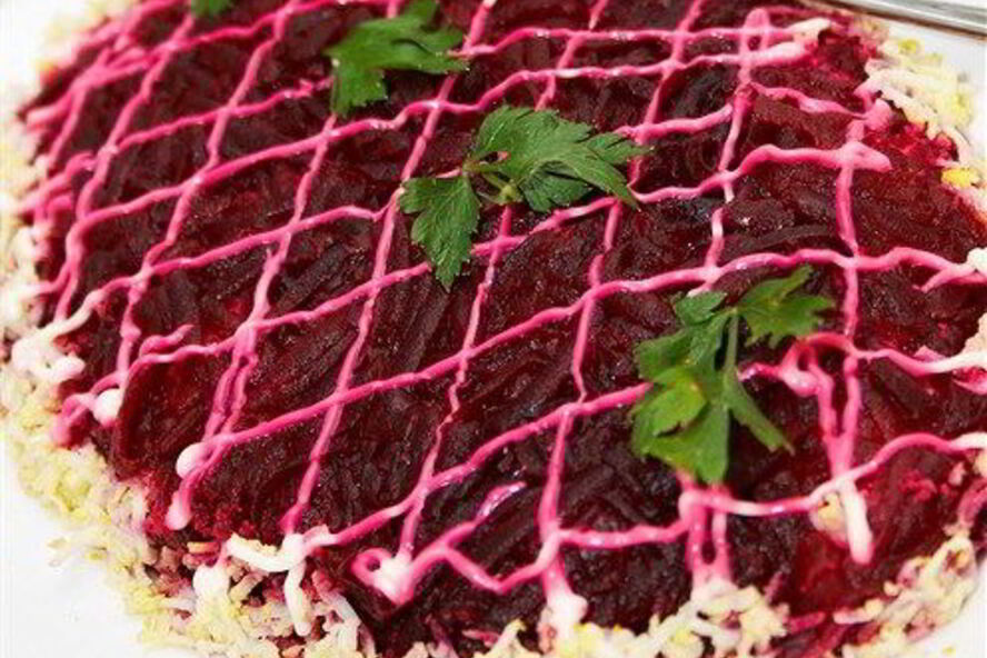 Рецепт сельди под шубой с орехами