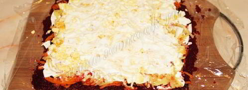 селедка под шубой рулетом. Шаг 13