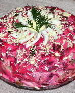 Селедка под шубой с грибами