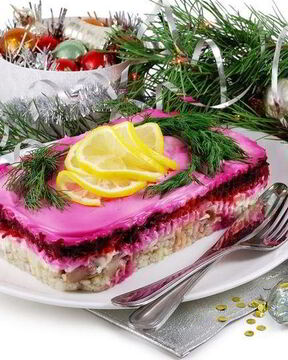 Селедка под шубой с яйцом