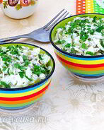 Салат с кальмарами и солеными грибами