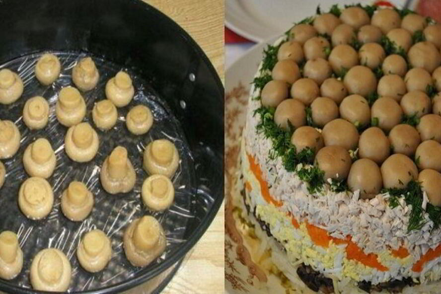 Рецепт салата с курицей и грибами