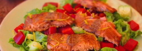 салат с семгой и сладким перцем. Шаг 6