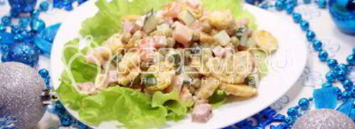 салат с сухариками праздничный. Шаг 5