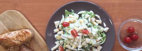 салат цезарь с беконом. Шаг 4