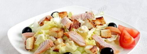 салат цезарь с копченой курицей. Шаг 9