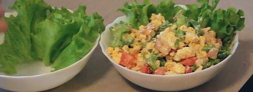 теплый салат presto с омлетом. Шаг 8