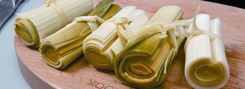 лук-порей с соусом винегрет. Шаг 2