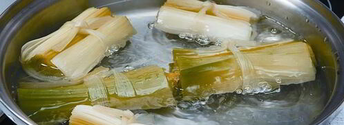 лук-порей с соусом винегрет. Шаг 4