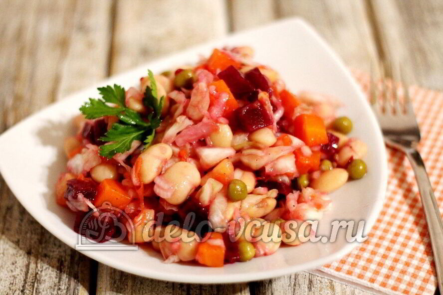 Рецепт винегрета с фасолью