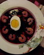 Борщ холодный с креветками