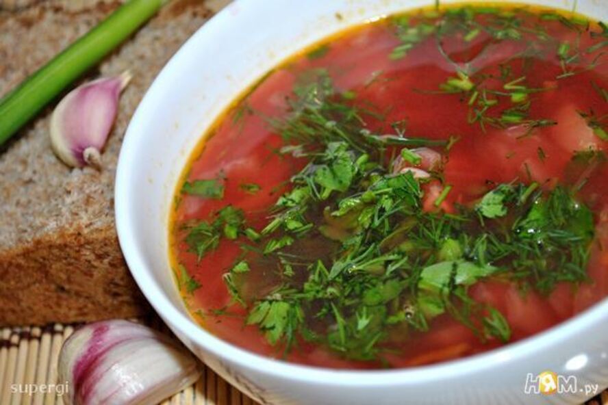 Рецепт борща легкого без зажарки