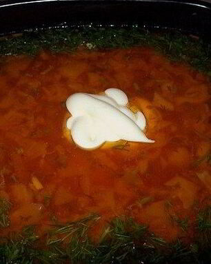 Борщ по-полтавски с гусем