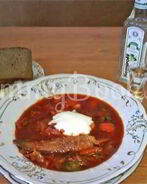 Борщ с бычками и фасолью