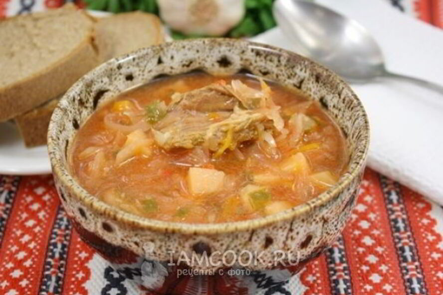 Рецепт борща с мясом в мультиварке