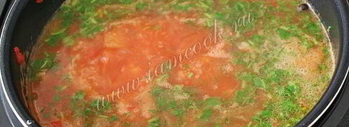 борщ с мясом в мультиварке. Шаг 11