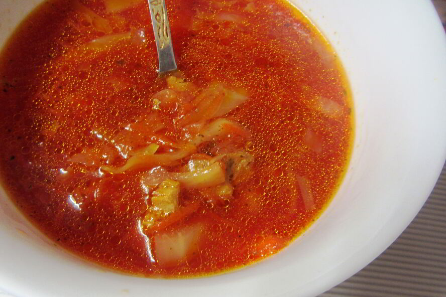 Рецепт борща со сметаной и зеленью