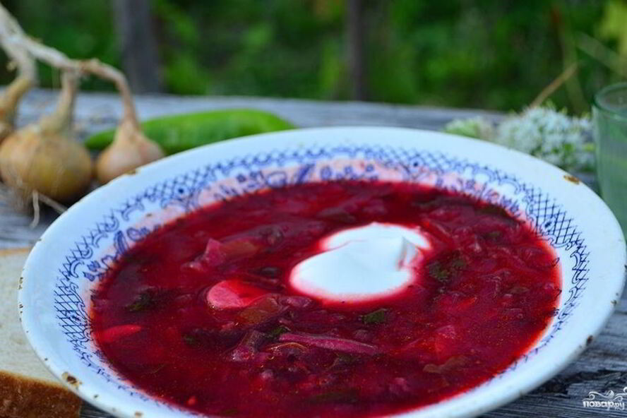 Рецепт борща в казане на костре