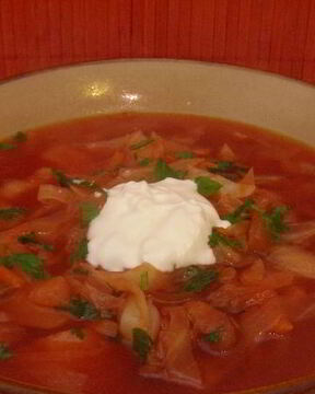 Красный борщ постный