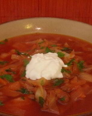 Красный борщ постный