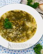 Постный зеленый борщ