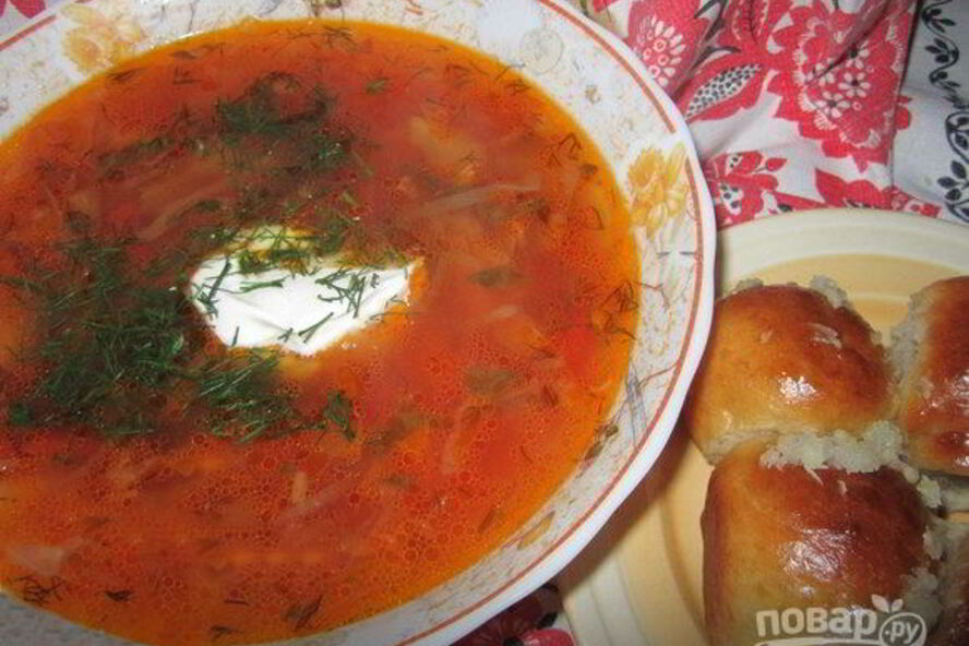 Рецепт украинского борща с пампушками